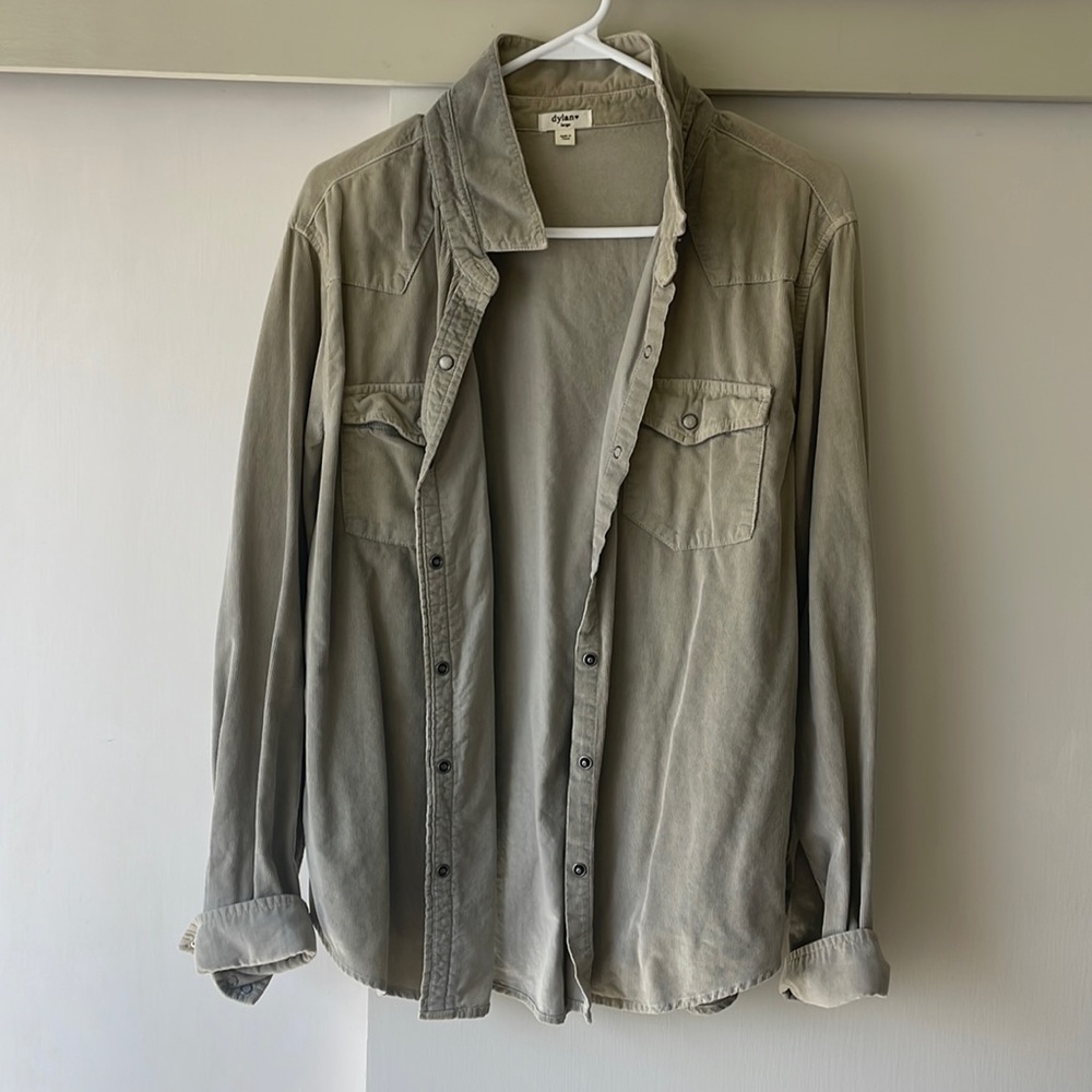 Ribbed suede button up